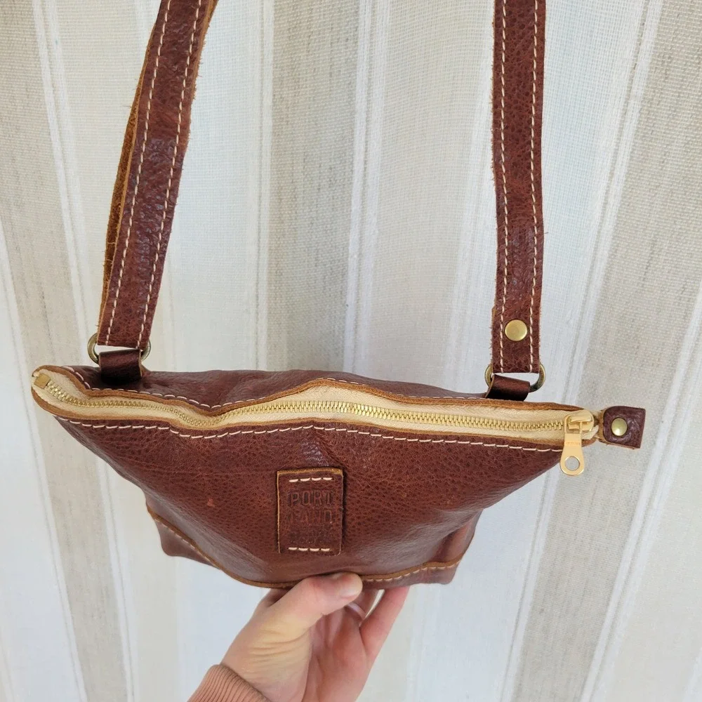 Portland Leather Goods‎ Crossbody Bag Purse Brown Boho Minimialist